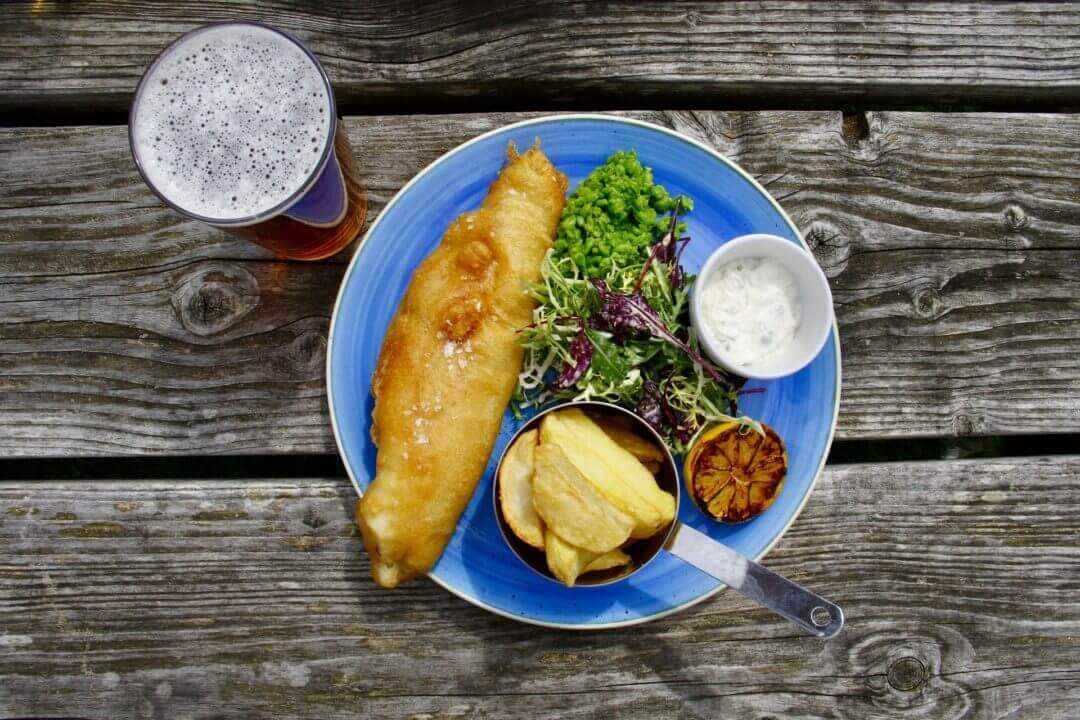 British Dish fish and chips